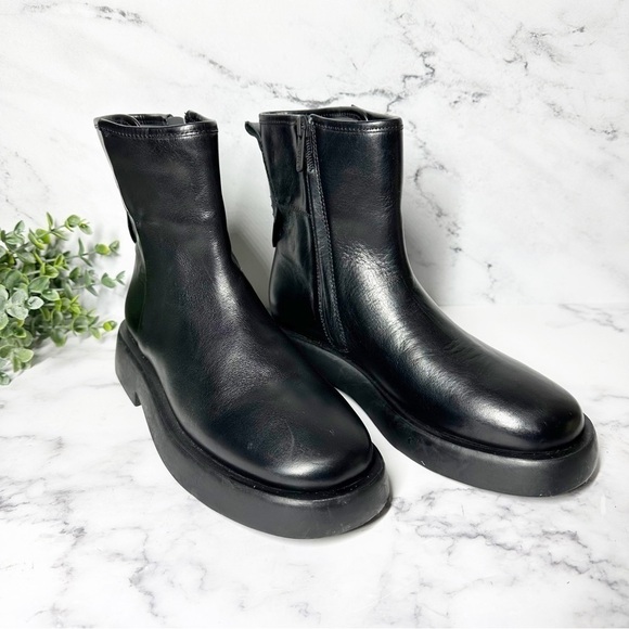 Franco Sarto Etna Leather Boot Size 6.5 Black - Picture 3 of 10